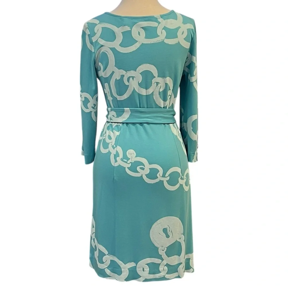 Lily Pulitzer | Jonah Ball and Chain Print Teal Above Knee Dress with Be… - Picture 4 of 12